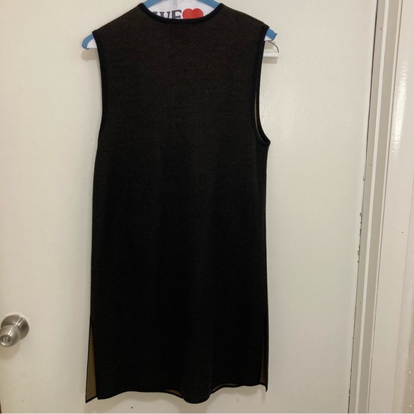 Black with Brown, Sweater Vest and Sweater Pants Suit by Spanner. Women’s Tall - Picture 4 of 14